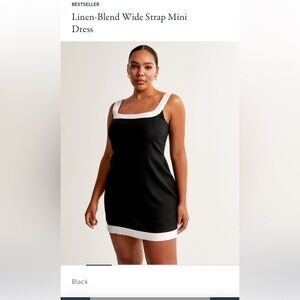 Linen Black and White Sleeveless Dress